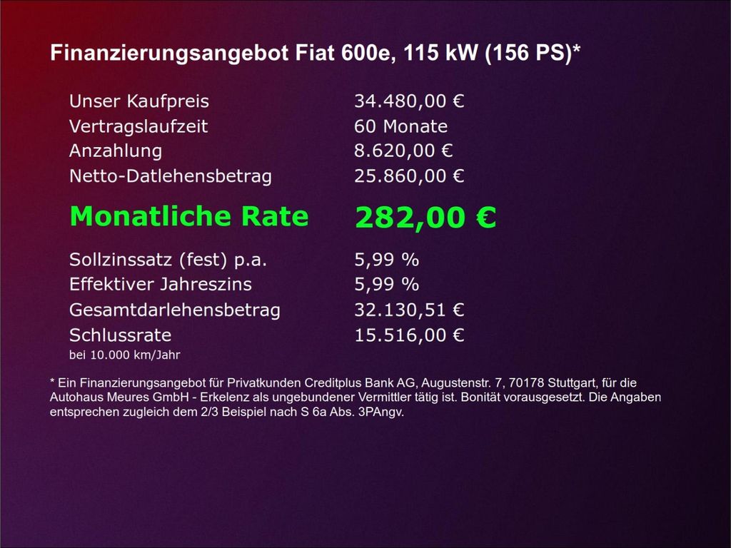 Fiat 600e 2025
