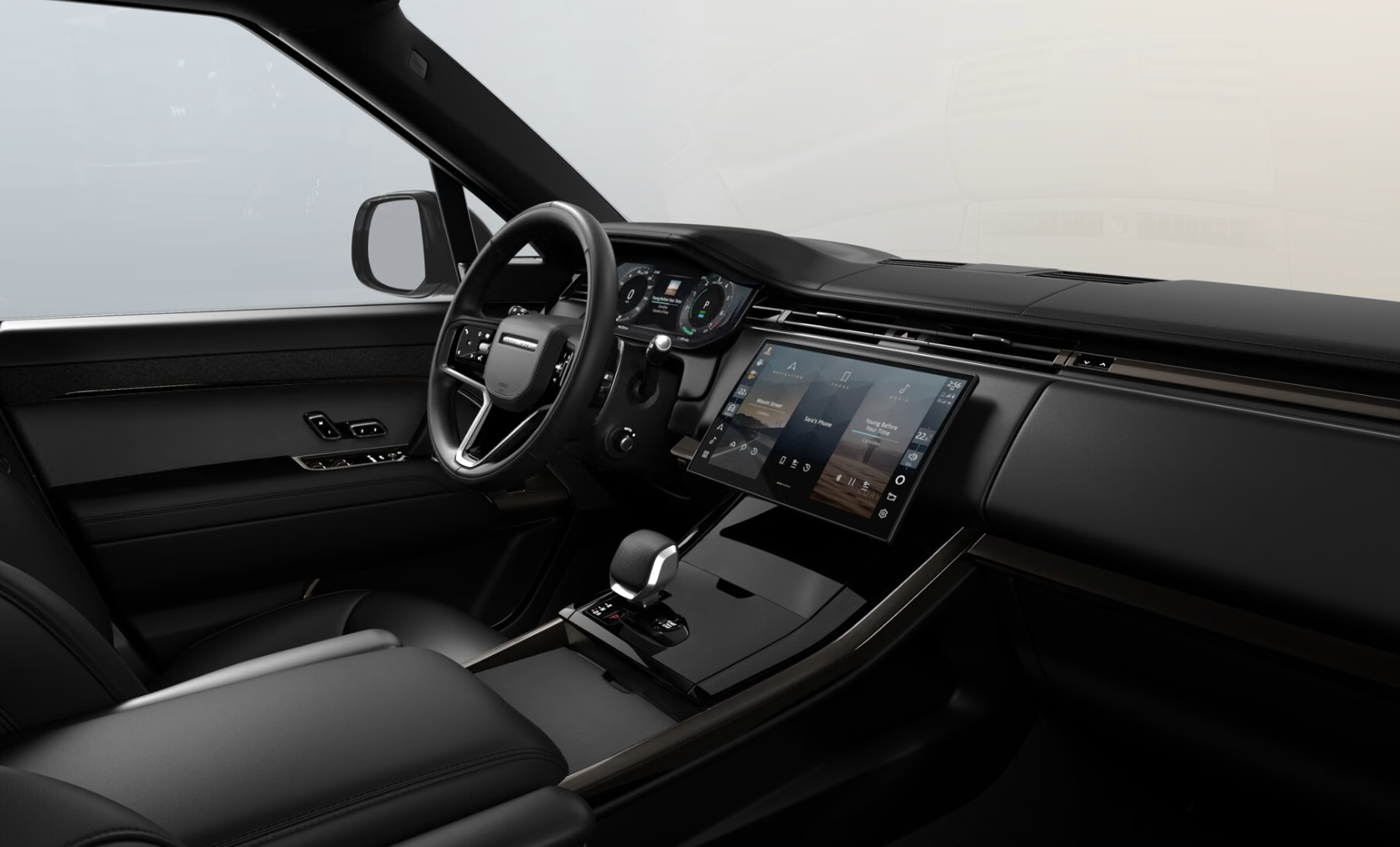 Интерьер Range Rover — премиальные материалы, большие дисплеи, подсветка