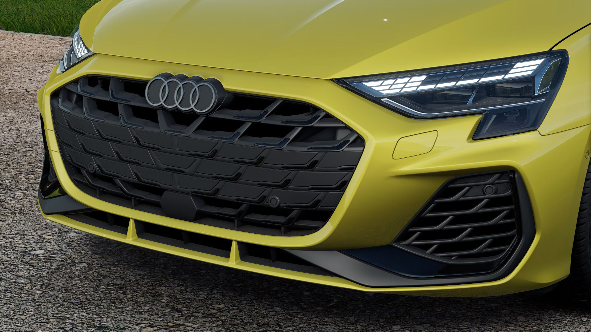 Экстерьер Audi S3 — решётка Singleframe, S‑бамперы, выхлоп с четырьмя насадками