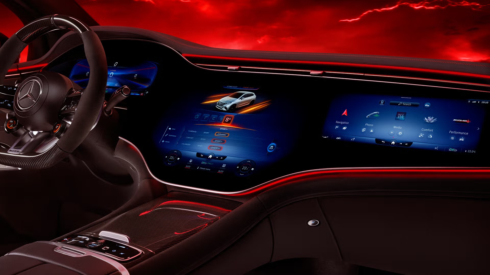 Платформа EVA2, высоковольтная батарея и пневмоподвеска AIRMATIC (опция)